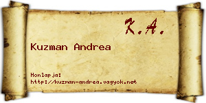 Kuzman Andrea névjegykártya