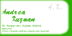 andrea kuzman business card